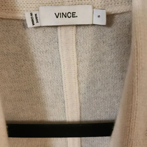 Vince Cream Wool and Cashmere Cardigan Sleeveless Waterfall Front Size Small - Picture 4 of 6